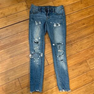 Mossimo Supply Co. Distressed Skinny Low Rise Jeans - 00/24